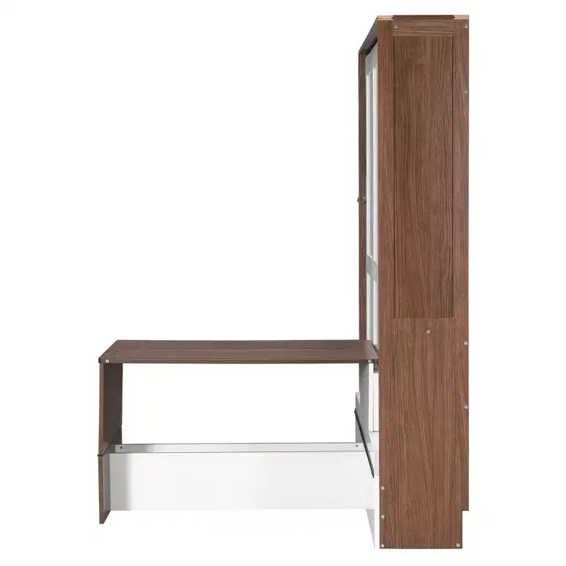 Lit escamotable pleine grandeur, lit mural en bois pleine armoire avec bureau pliable, lit mural pliant pour chambre d'amis/bureau
