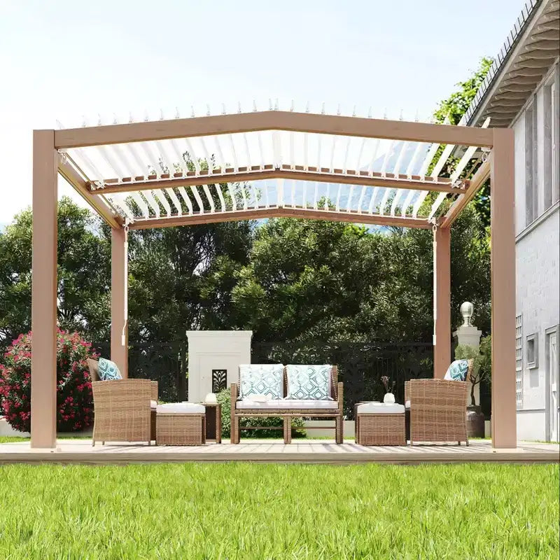 Pergolas d'extérieur 11'x13' avec toit à persiennes réglables, cadre en aluminium renforcé, tonnelle d'extérieur pour terrasse, patio, cour arrière, jardin