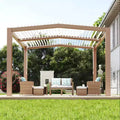 Pergolas d'extérieur 11'x13' avec toit à persiennes réglables, cadre en aluminium renforcé, tonnelle d'extérieur pour terrasse, patio, cour arrière, jardin