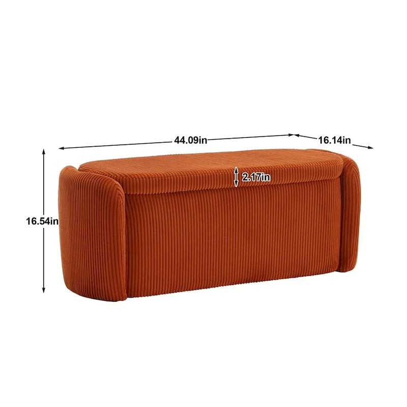 Storage Ottoman,Bedroom End Bench,Upholstered Fabric Storage Ottoman