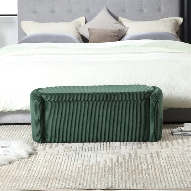 Storage Ottoman,Bedroom End Bench,Upholstered Fabric Storage Ottoman