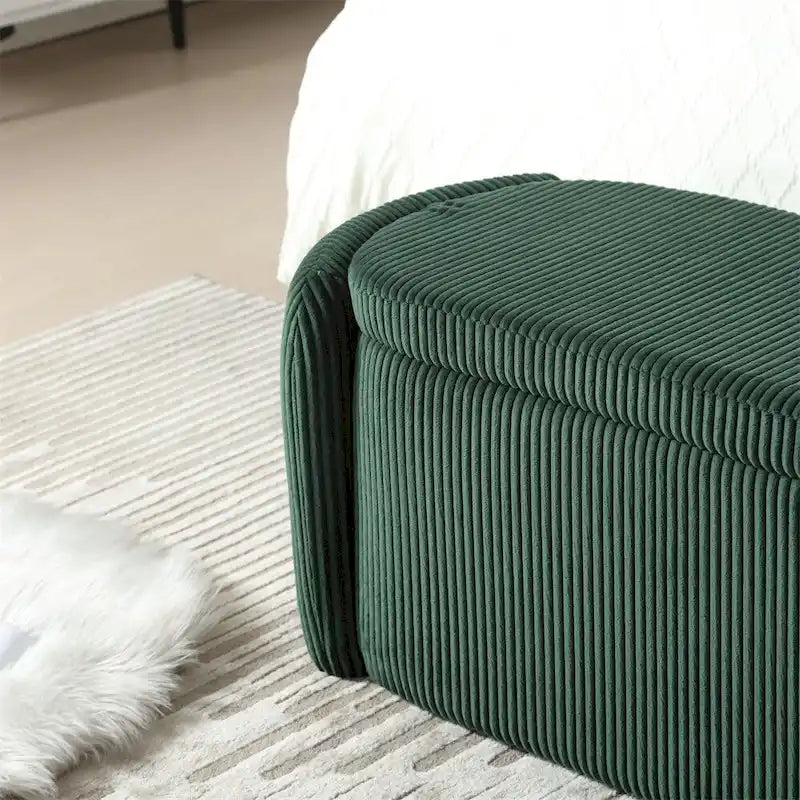 Storage Ottoman,Bedroom End Bench,Upholstered Fabric Storage Ottoman