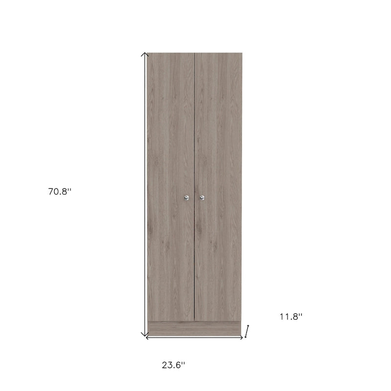 Garde-manger ou placard de rangement en bois gris clair de 71 po - 23,6 po x 70,8 po x 11,8 po