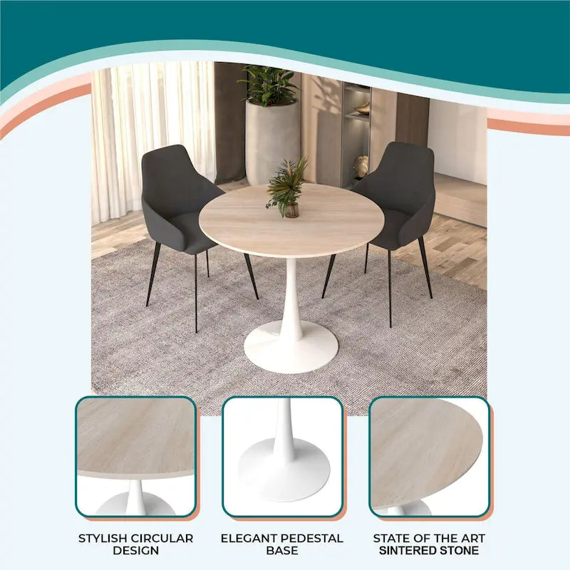 31-inch modern round dining table