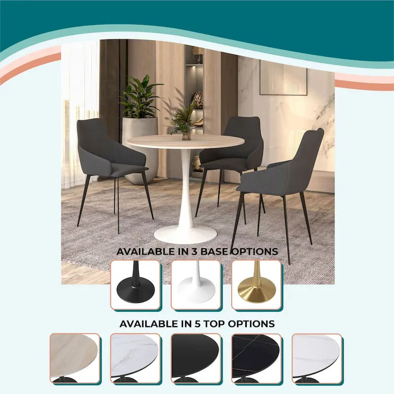 31-inch modern round dining table