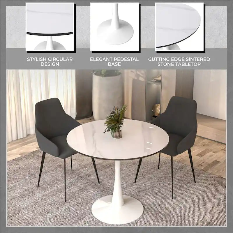31-inch modern round dining table