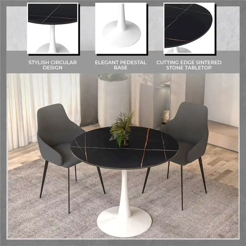 31-inch modern round dining table