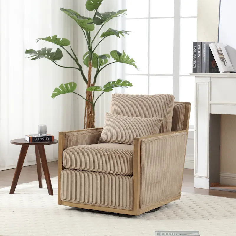 26.77 Swivel Barrel Chair with Hardwood Frame