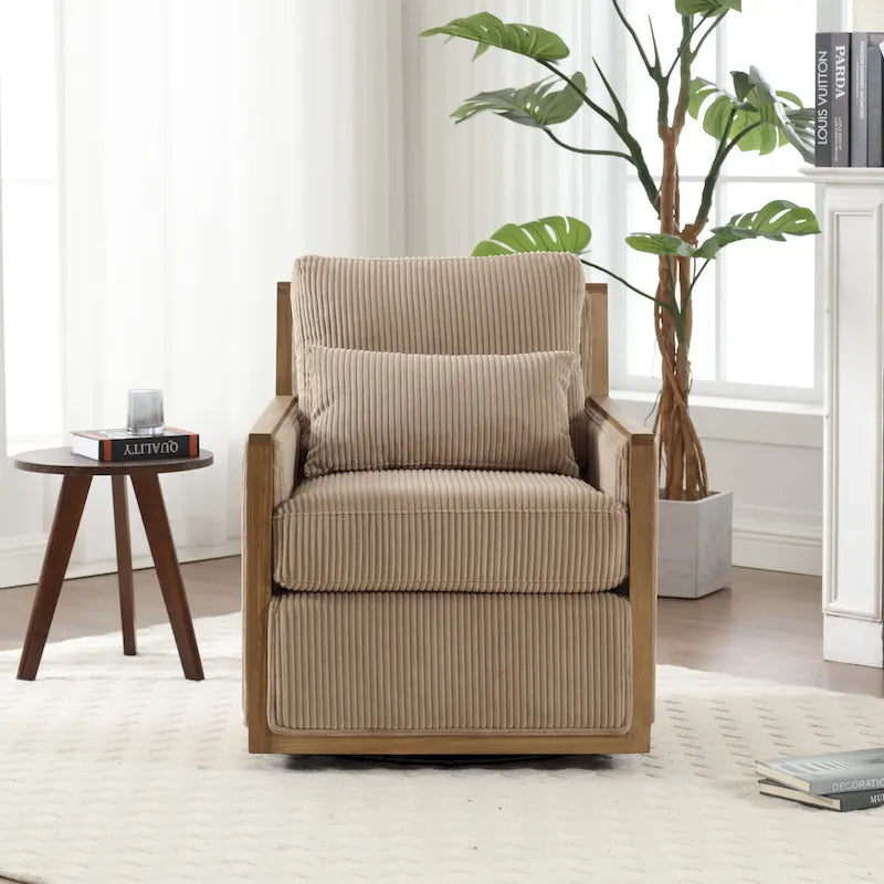 26.77 Swivel Barrel Chair with Hardwood Frame
