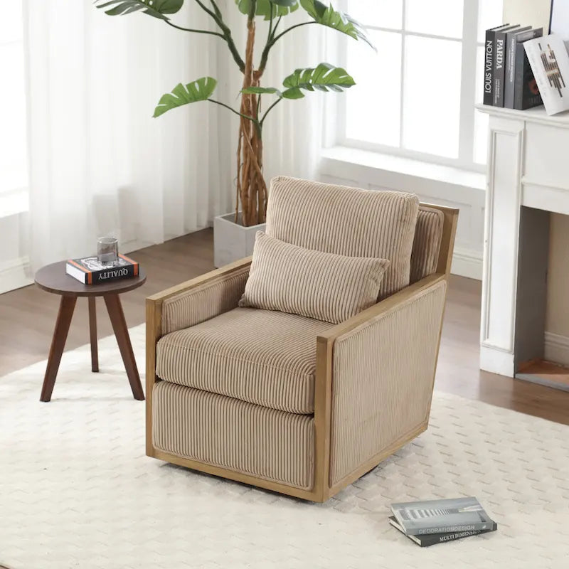 26.77 Swivel Barrel Chair with Hardwood Frame