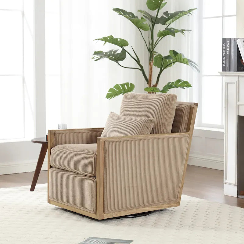 26.77 Swivel Barrel Chair with Hardwood Frame