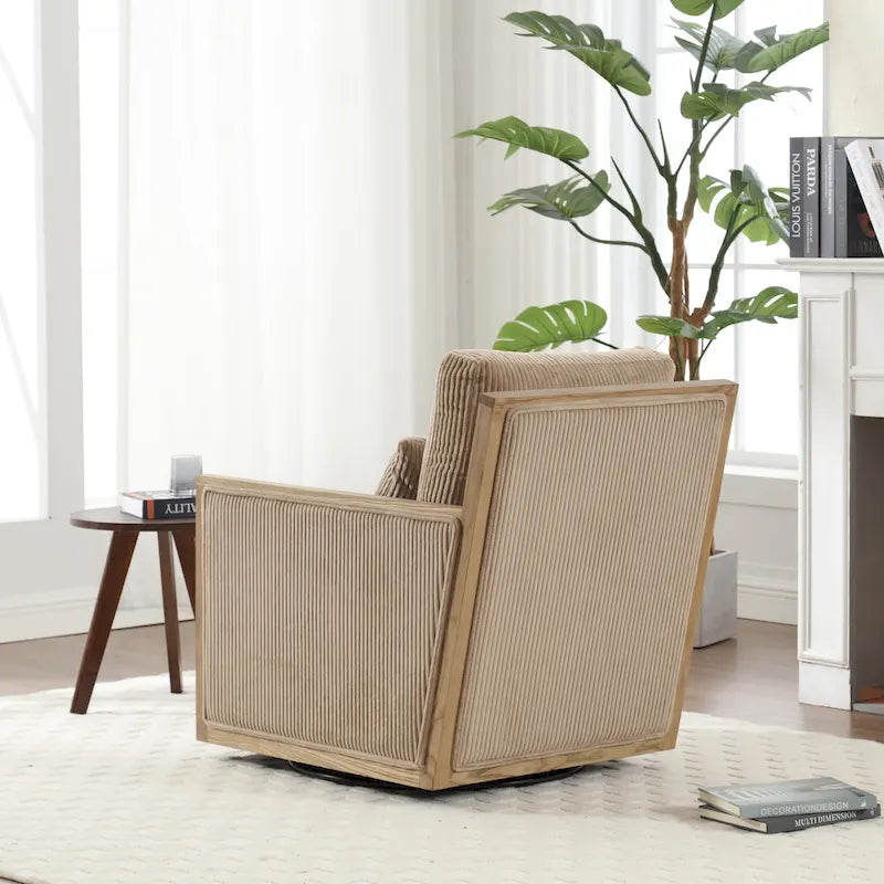 26.77 Swivel Barrel Chair with Hardwood Frame