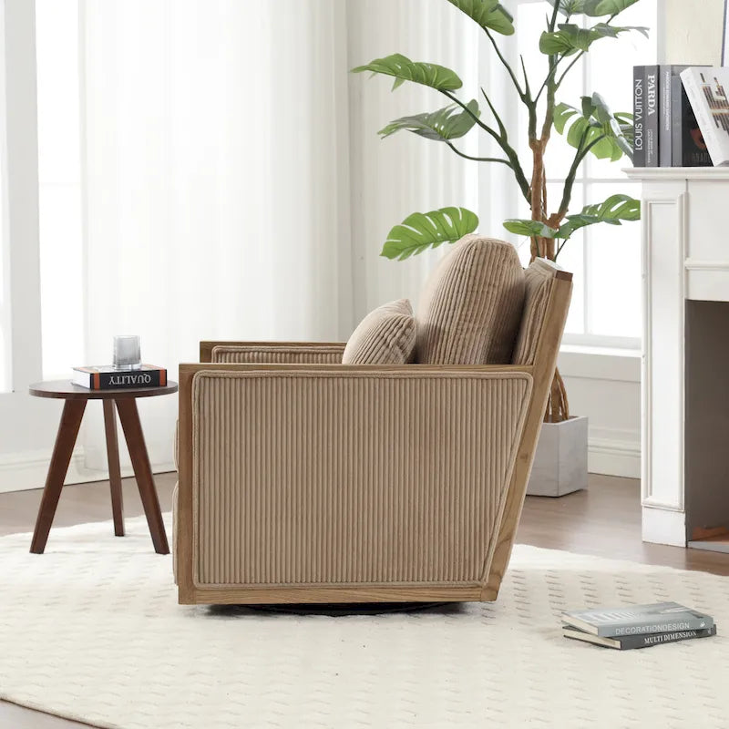 26.77 Swivel Barrel Chair with Hardwood Frame