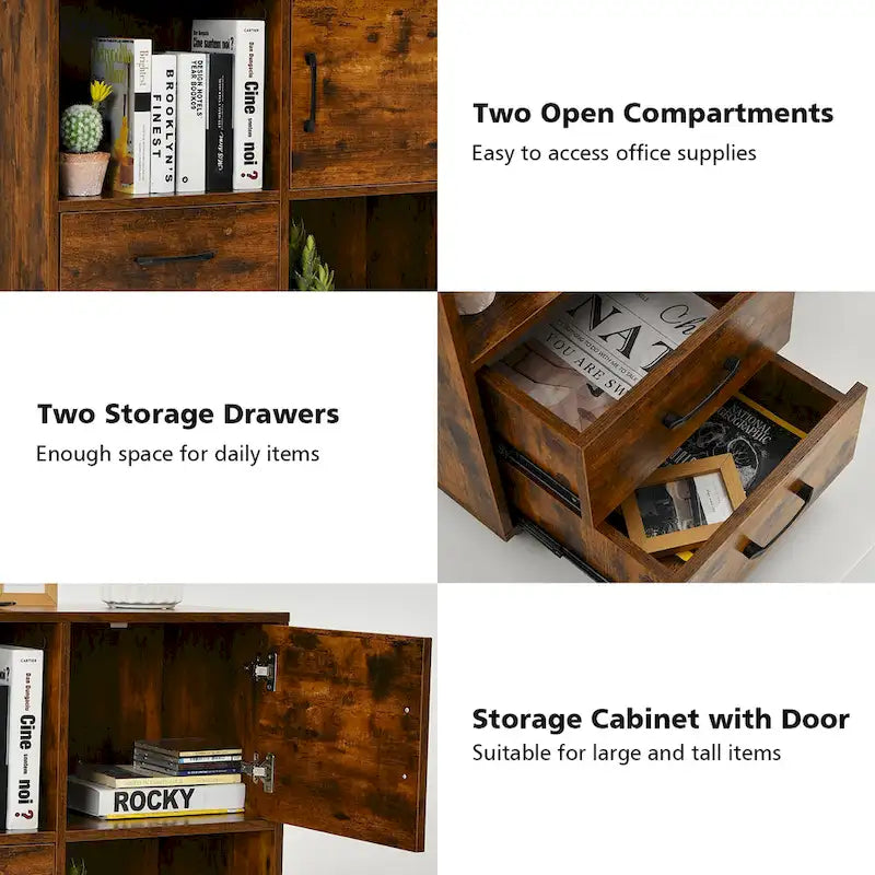 File Cabinet Mobile Lateral Printer Stand with Storage Shelves