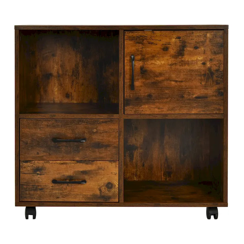 File Cabinet Mobile Lateral Printer Stand with Storage Shelves