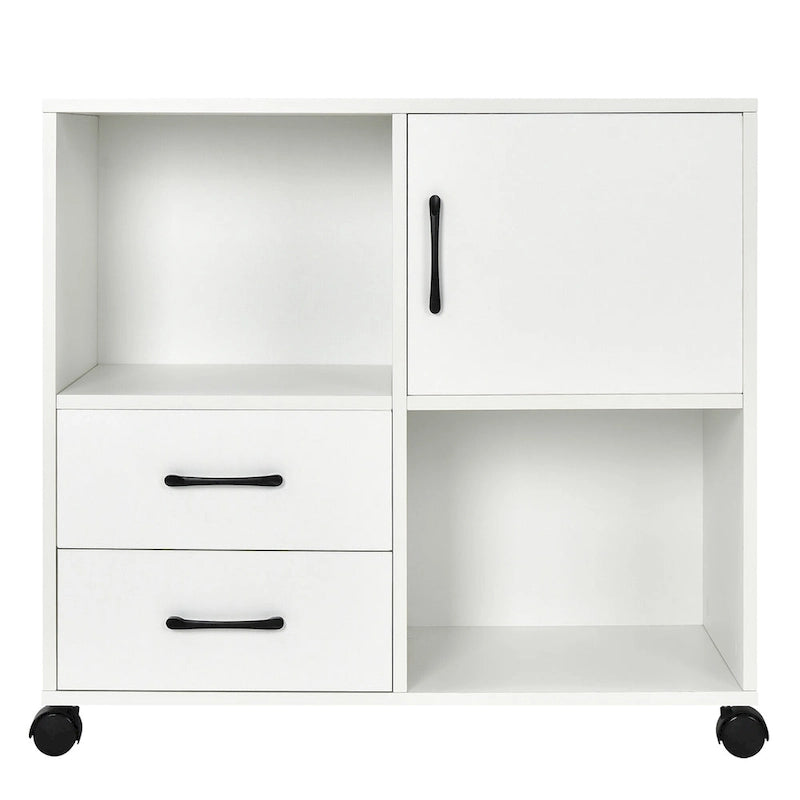 File Cabinet Mobile Lateral Printer Stand with Storage Shelves