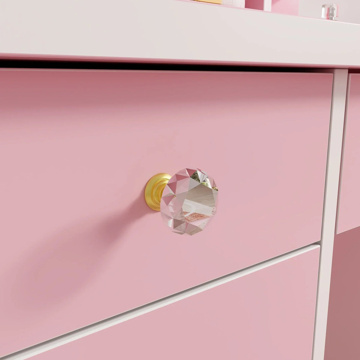 Coiffeuse avec miroir, éclairage LED et tabouret