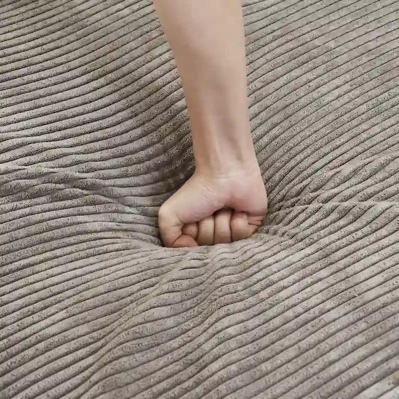 Canapé d’angle modulable 141,73, canapé en velours côtelé en U avec poufs