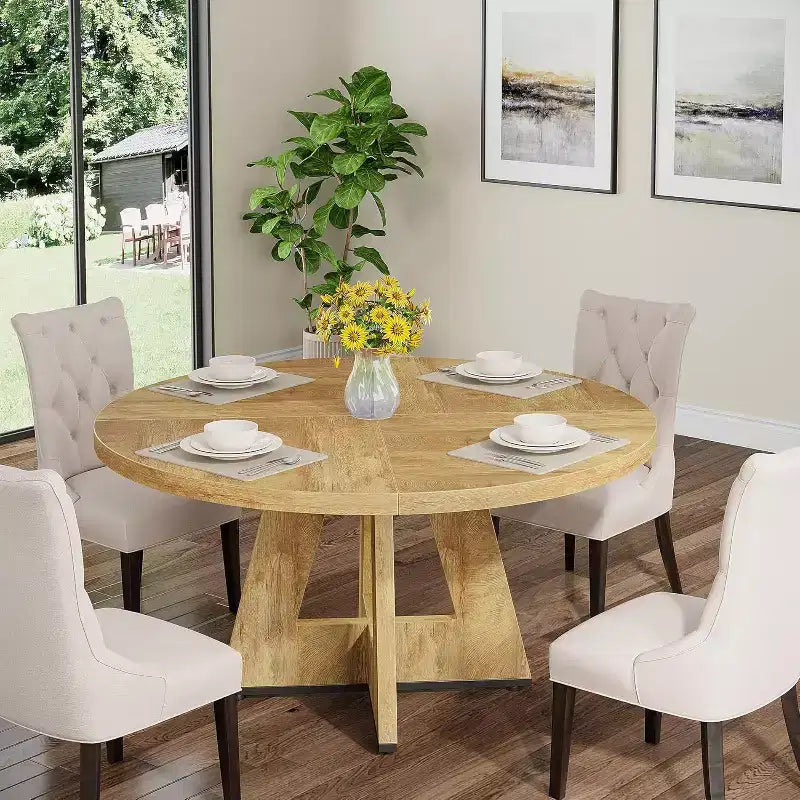 Table à manger ronde de 120 cm pour 4 personnes