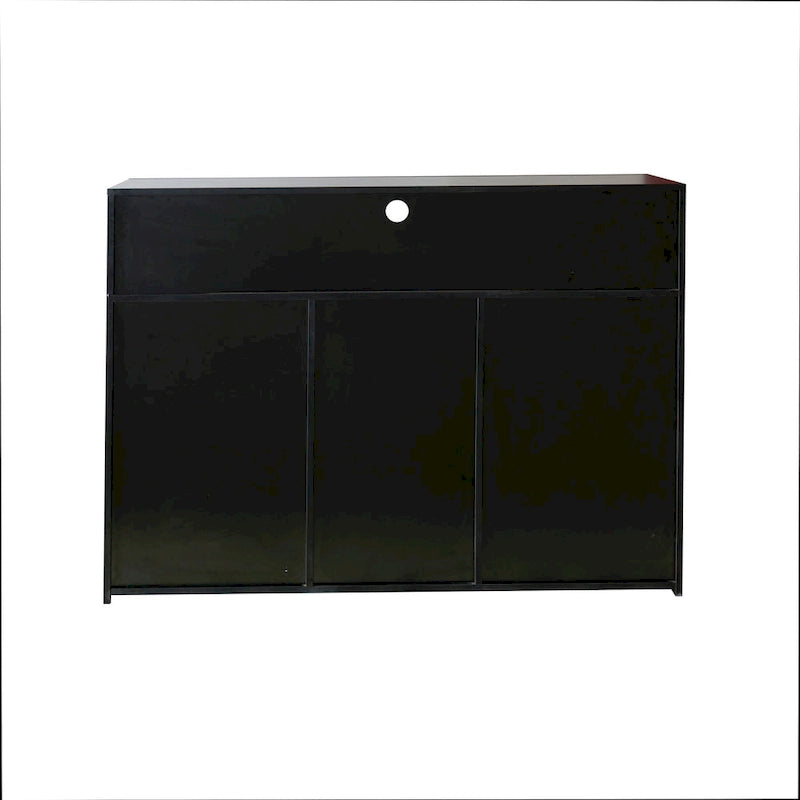Buffet de rangement laqué brillant avec éclairage LED