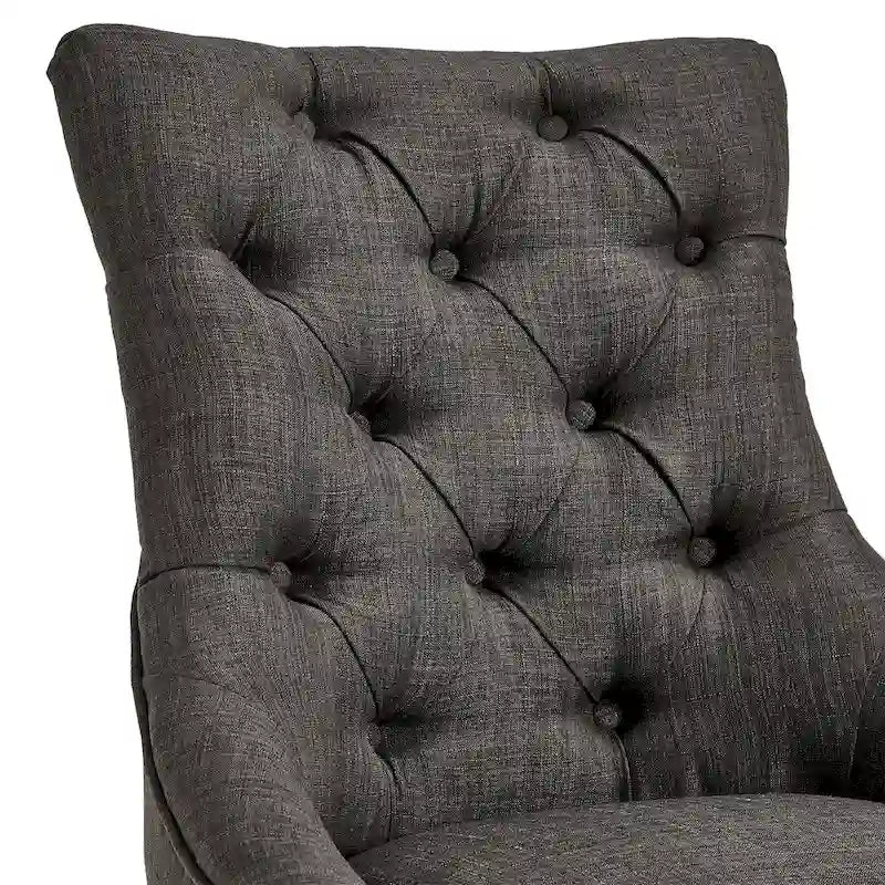 Chaises de salle à manger incurvées capitonnées en lin (lot de 2)