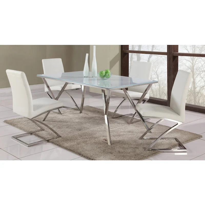 Table à manger en verre White Starphire 61 po