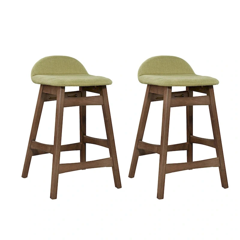 Chaise de comptoir de 24 pouces en noyer satiné (ensemble de 2)