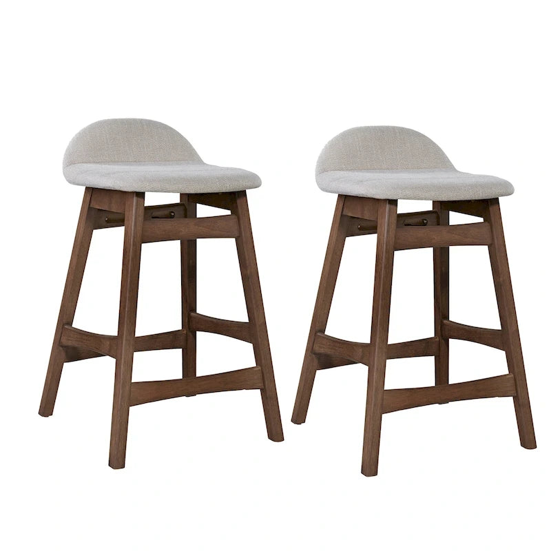 Chaise de comptoir de 24 pouces en noyer satiné (ensemble de 2)