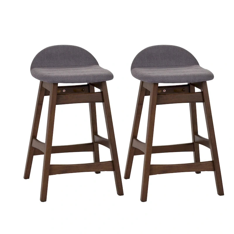 Space Savers Satin Walnut 24 Inch Counter Chair (Set of 2)