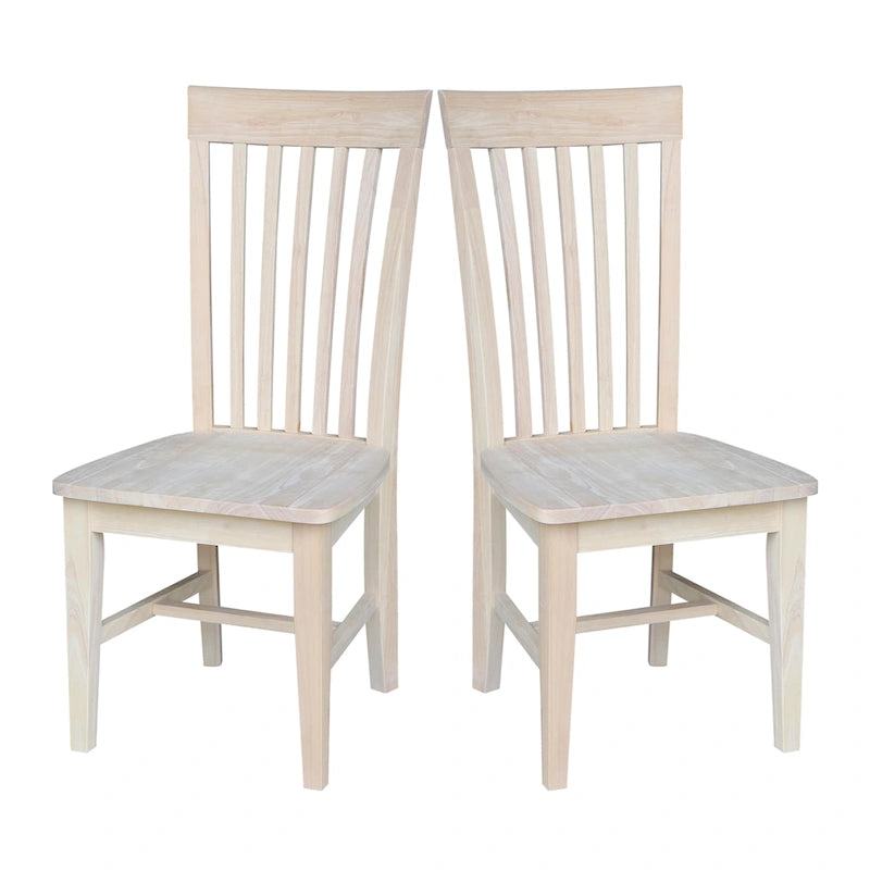 Chaises de salle à manger hautes en bois massif Mission, lot de 2