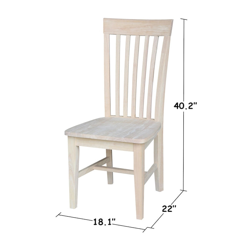 Chaises de salle à manger hautes en bois massif Mission, lot de 2