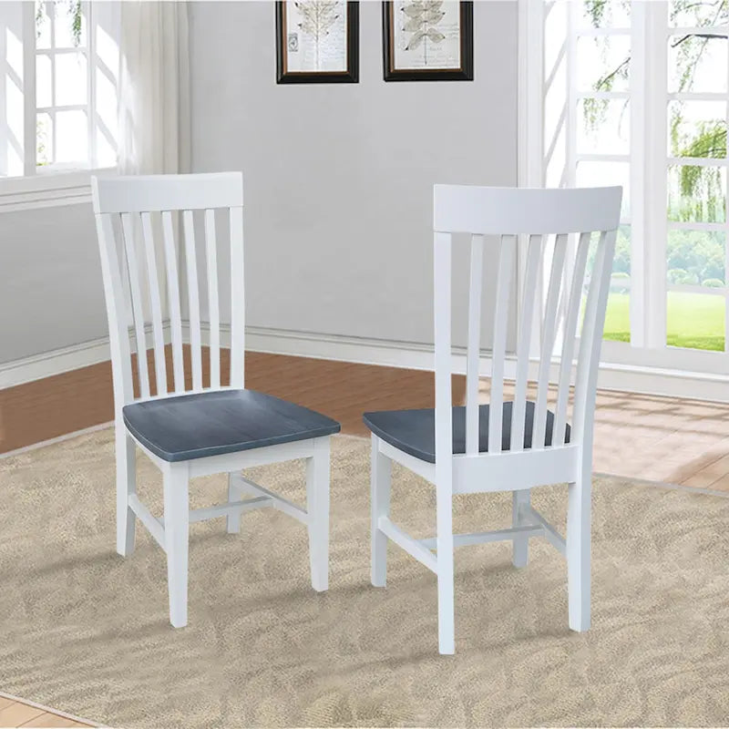 Chaises de salle à manger hautes en bois massif Mission, lot de 2