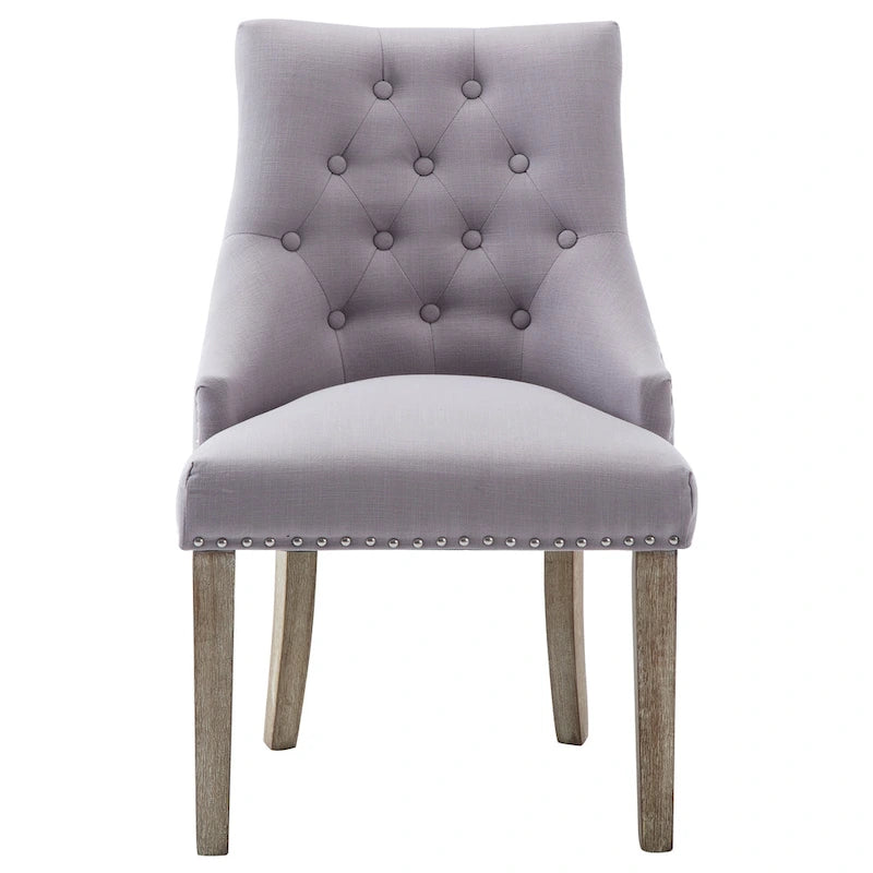 Chaises de salle à manger modernes du milieu du siècle Chaises d'appoint capitonnées avec clous de tapissier, lot de 2