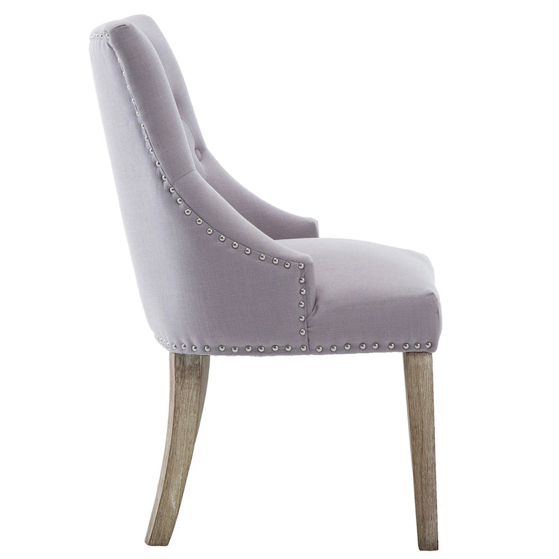 Chaises de salle à manger modernes du milieu du siècle Chaises d'appoint capitonnées avec clous de tapissier, lot de 2