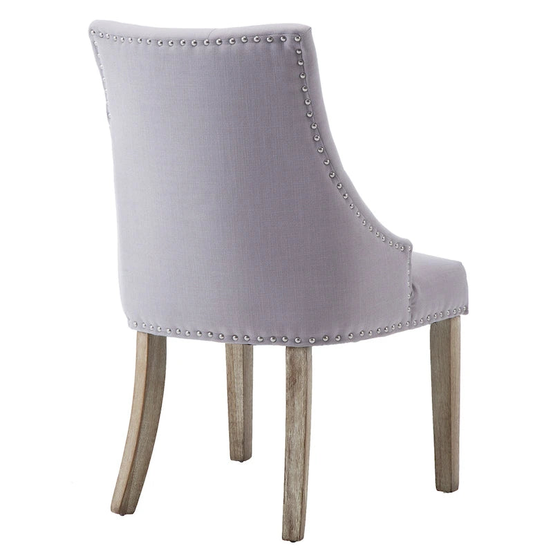 Chaises de salle à manger modernes du milieu du siècle Chaises d'appoint capitonnées avec clous de tapissier, lot de 2