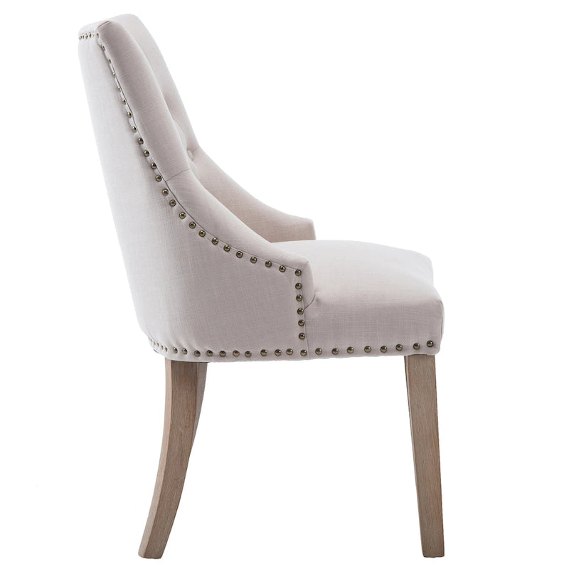 Chaises de salle à manger modernes du milieu du siècle Chaises d'appoint capitonnées avec clous de tapissier, lot de 2