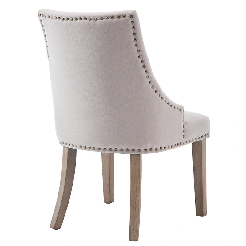 Chaises de salle à manger modernes du milieu du siècle Chaises d'appoint capitonnées avec clous de tapissier, lot de 2