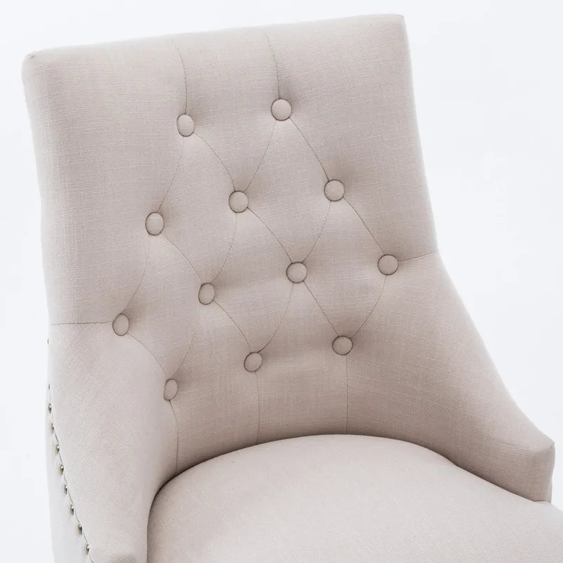 Chaises de salle à manger modernes du milieu du siècle Chaises d'appoint capitonnées avec clous de tapissier, lot de 2