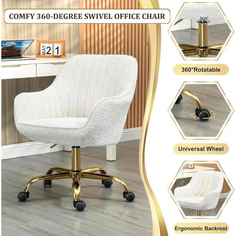 Chaise de bureau pivotante avec roulettes