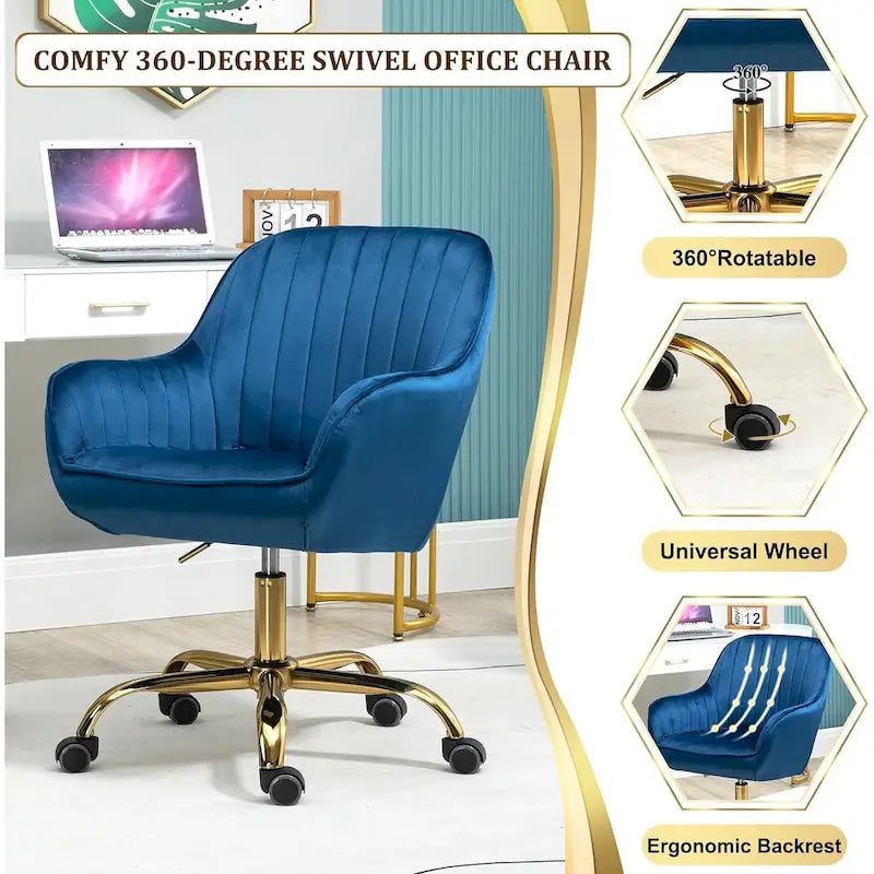 Chaise de bureau pivotante avec roulettes