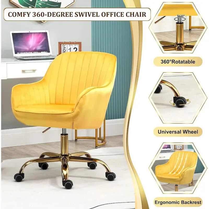 Chaise de bureau pivotante avec roulettes