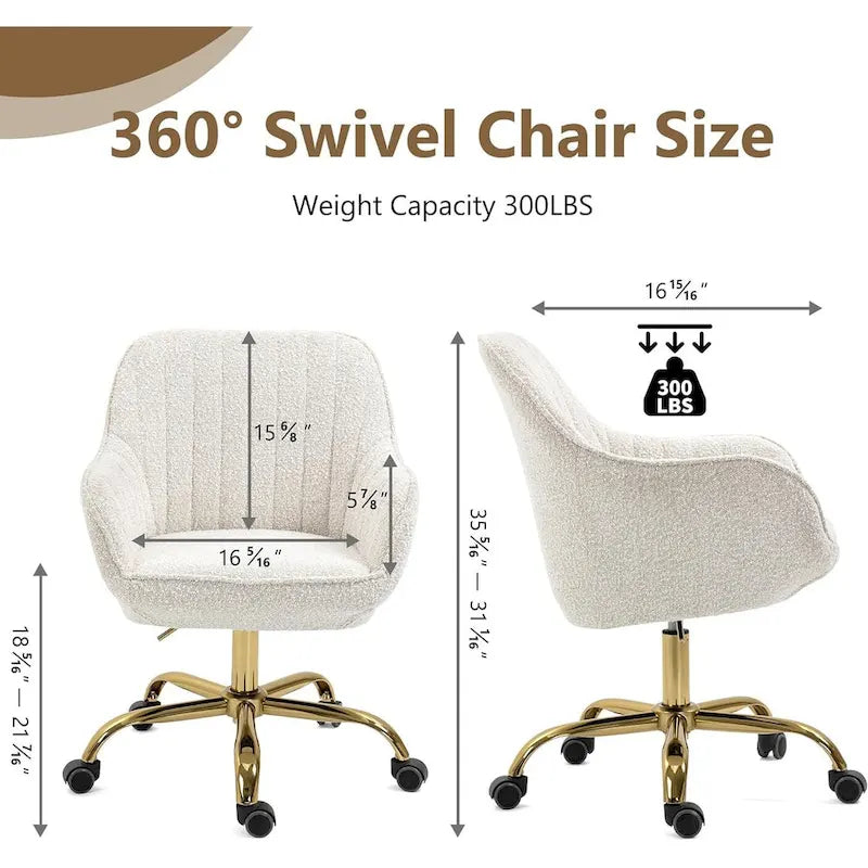 Chaise de bureau pivotante avec roulettes