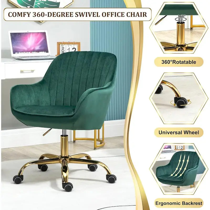 Chaise de bureau pivotante avec roulettes