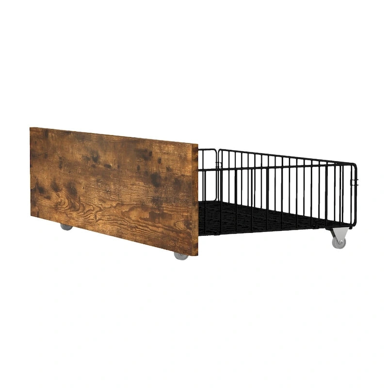 Cadre de lit king-size vintage marron