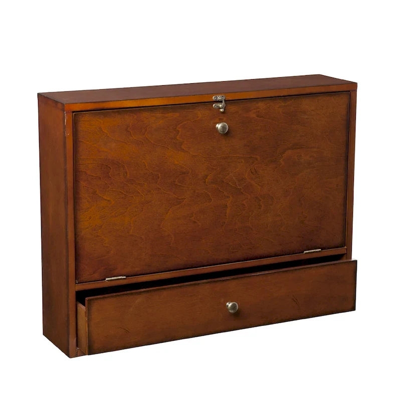Furniture Brown Mahogany Wall-mount Laptop Desk