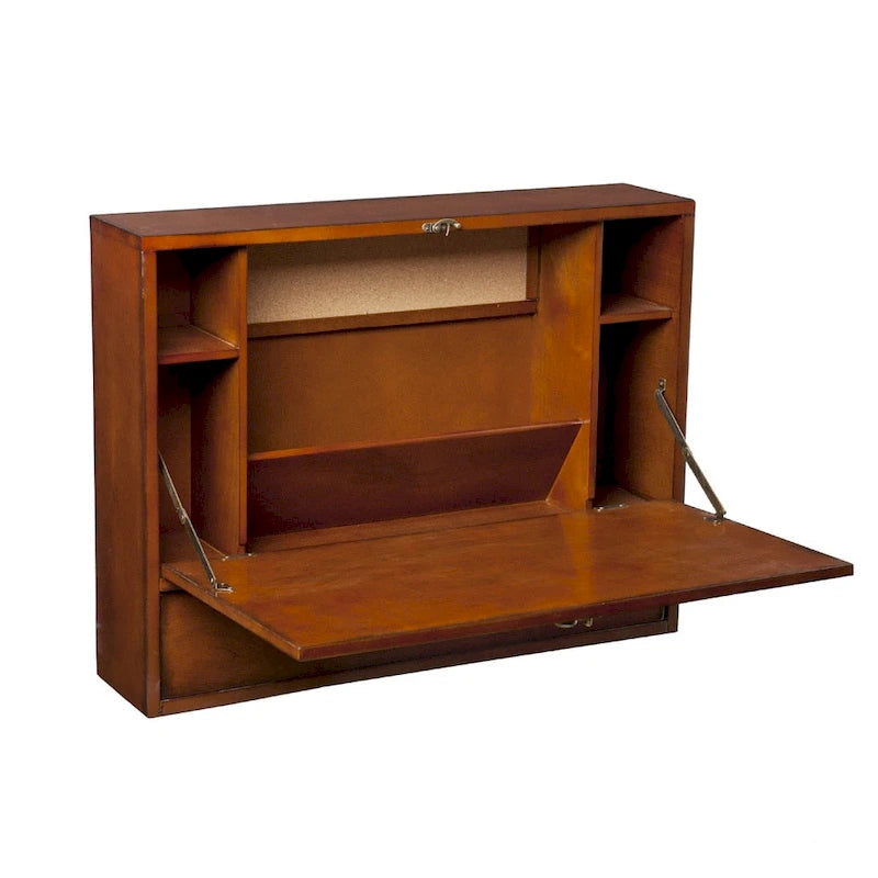 Furniture Brown Mahogany Wall-mount Laptop Desk