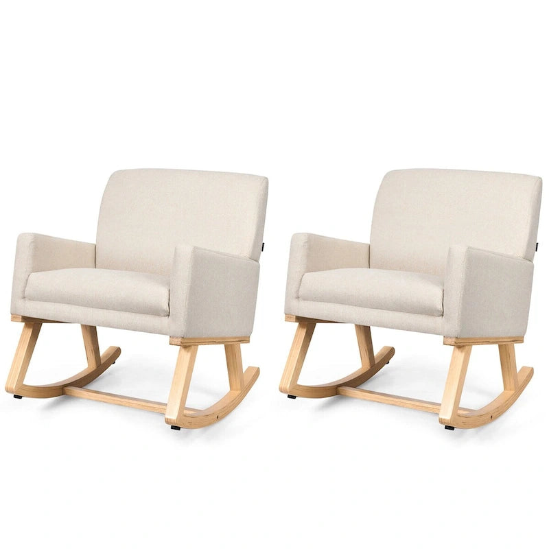 Lot de 2 fauteuils de salon en tissu Mid-Century avec revêtement en tissu