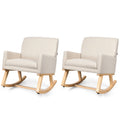 Lot de 2 fauteuils de salon en tissu Mid-Century avec revêtement en tissu