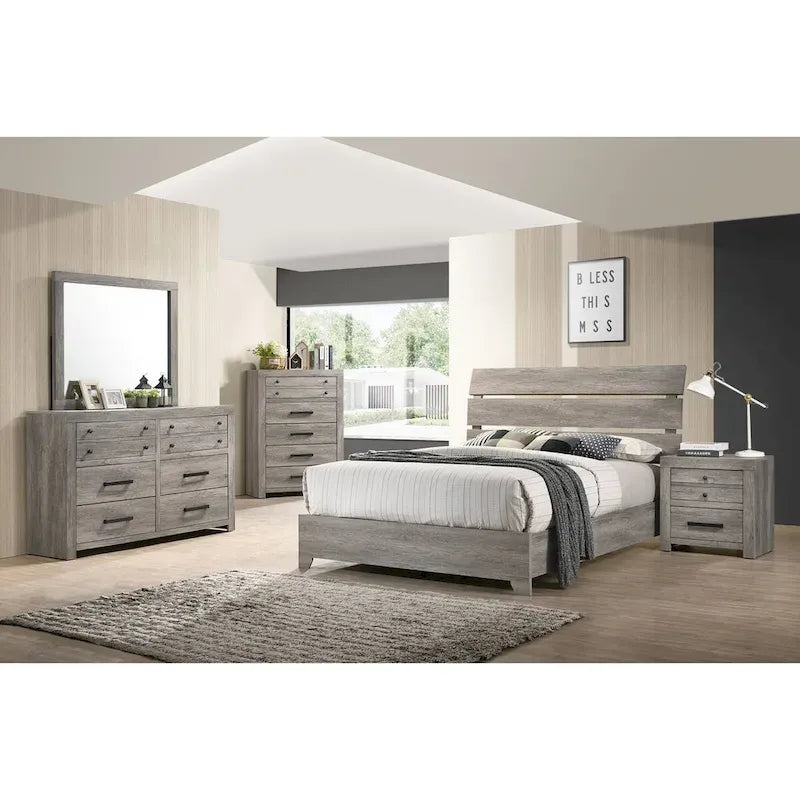Gray Platform Bed