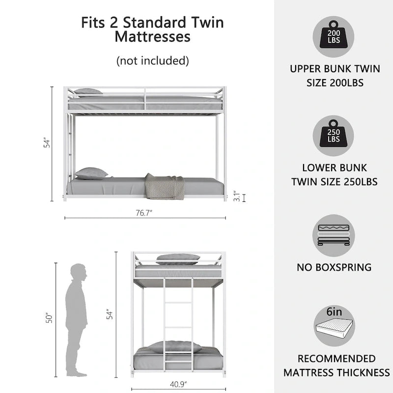 Lit superposé en métal une place sur une place pour chambre à coucher